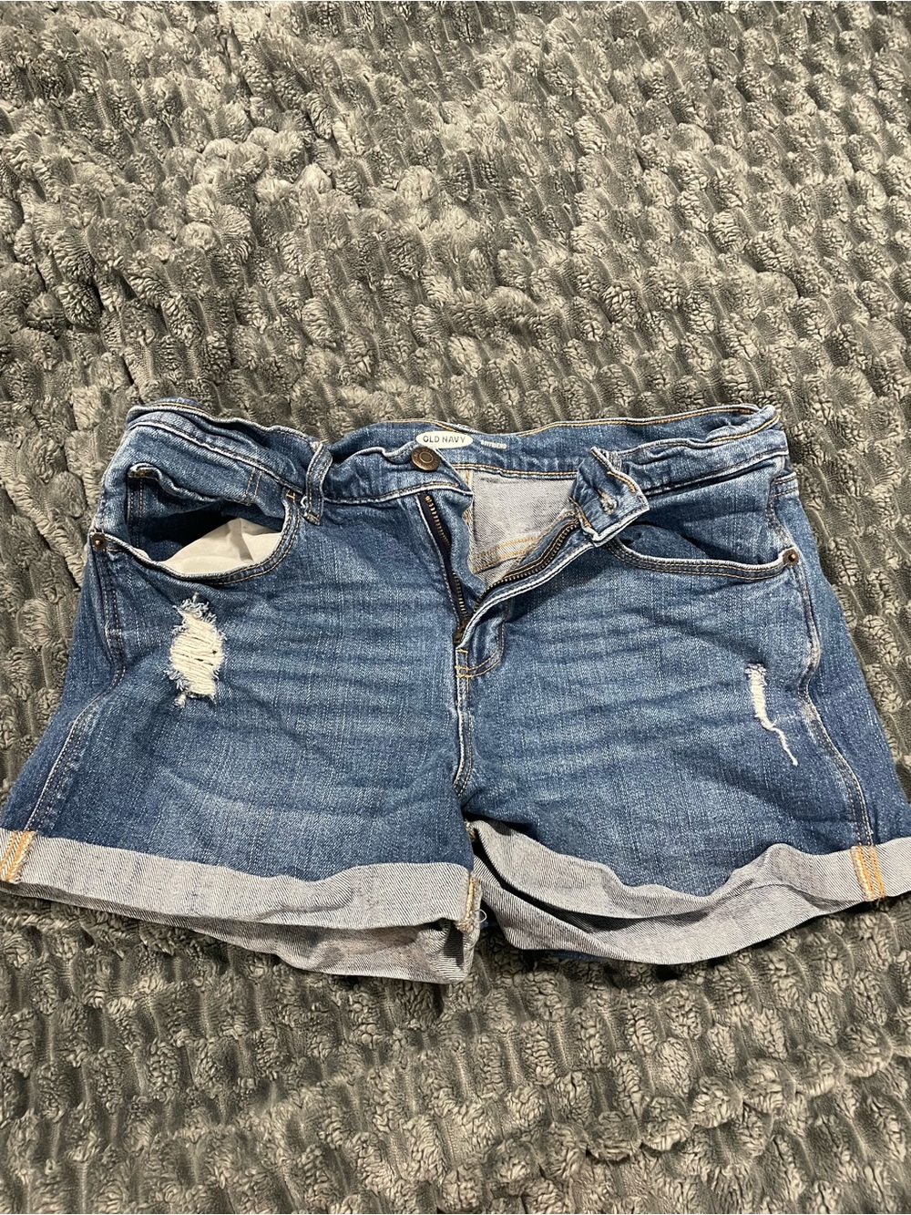 Old Navy Distressed Blue Denim Roll-Cuff Women's Shorts